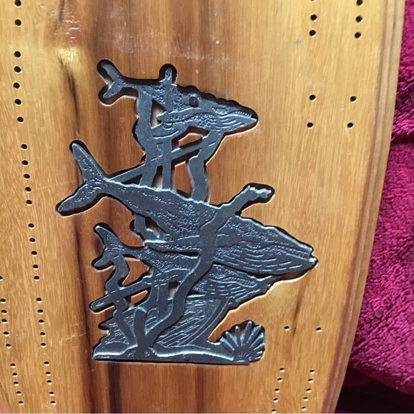 Custom made wooden and pewter inlay cribbage board - Picture 5 of 6